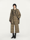 INTO THE EAST 2025 Autumn/Winter Green and Brown Blended Plaid Duffle Vest/Blended Hooded Jacket/Coat ITE-E1DGAW142GBR20JK-LZ Jacket (E1DGAW139GBR20VE)